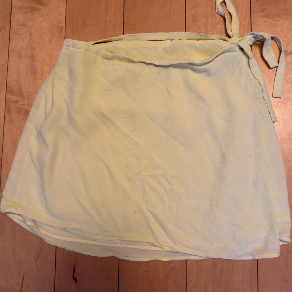 Sunday Best Butter Yellow Wrap Skirt with Side Tie